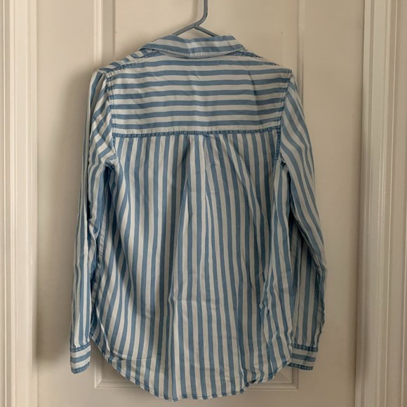 FOREVER 21 Stripes Button Up Long Sleeve Top - Picture 4 of 5